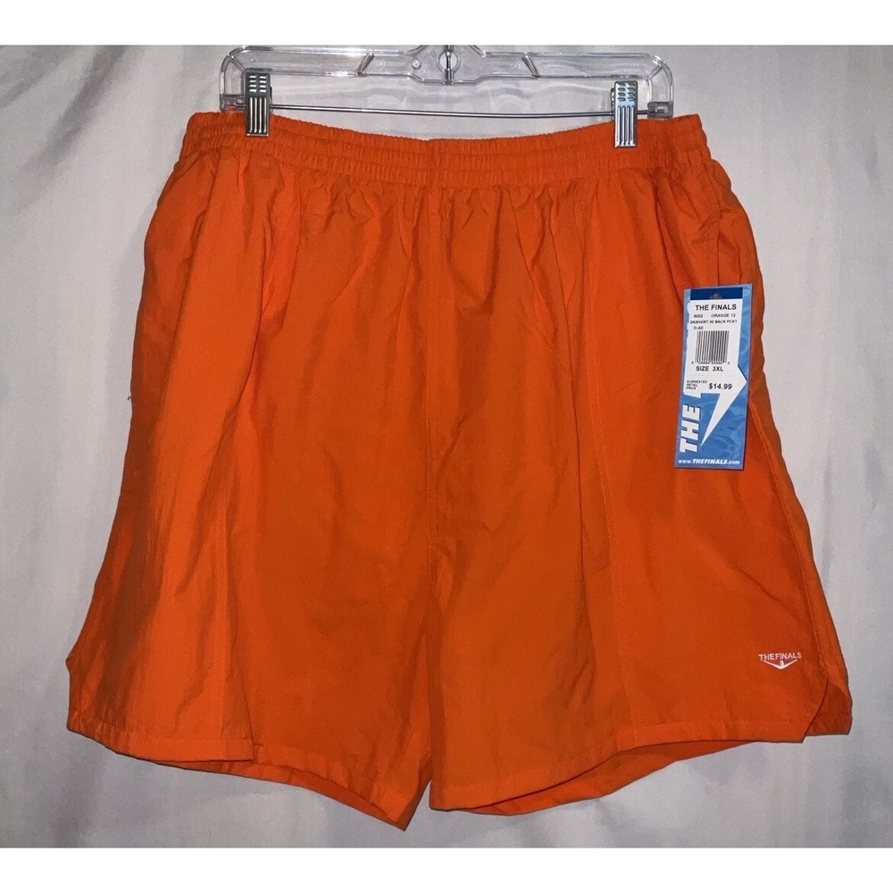 NWT Men's TYR The Finals Lined Deck Shorts Swim Trunks w/ Back Pocket Orange 3XL